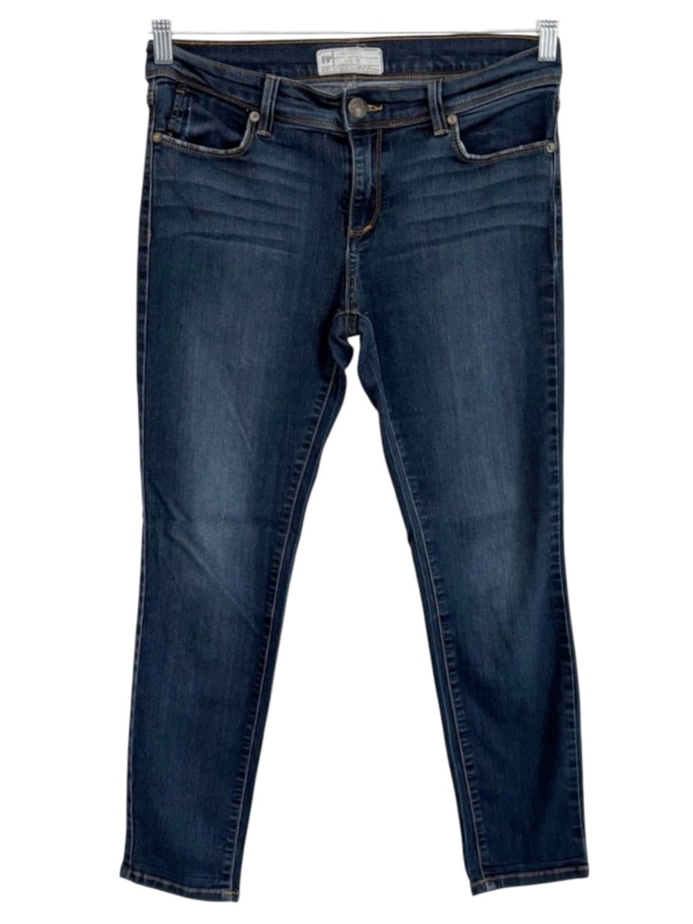 FREE PEOPLE Skinny Jeans Dark Wash Mid Rise Stretch Denim USA Made